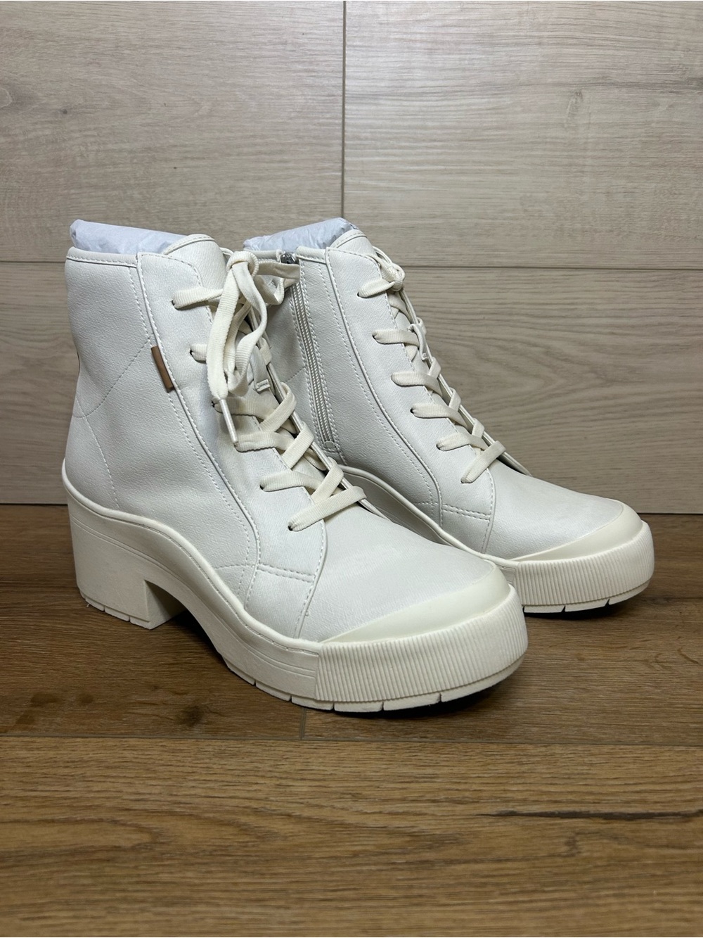 Dr. Scholl's Time Off Up Platform Booties, White, Women's 8